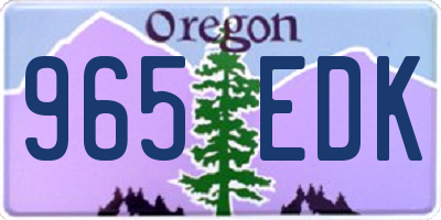 OR license plate 965EDK