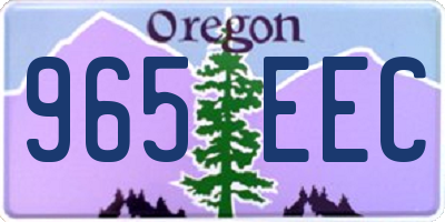 OR license plate 965EEC