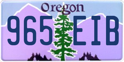 OR license plate 965EIB
