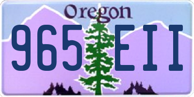 OR license plate 965EII