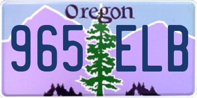 OR license plate 965ELB
