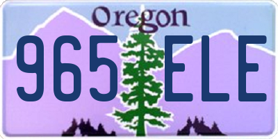 OR license plate 965ELE