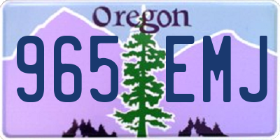 OR license plate 965EMJ