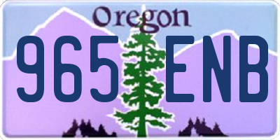 OR license plate 965ENB