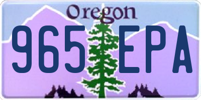 OR license plate 965EPA