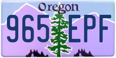 OR license plate 965EPF