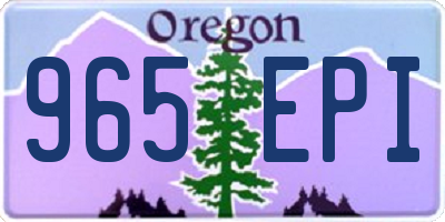 OR license plate 965EPI