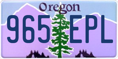 OR license plate 965EPL
