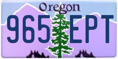 OR license plate 965EPT