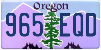 OR license plate 965EQD