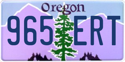 OR license plate 965ERT