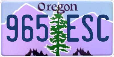 OR license plate 965ESC