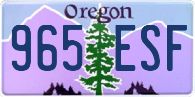 OR license plate 965ESF