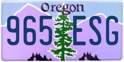 OR license plate 965ESG
