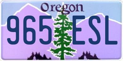 OR license plate 965ESL