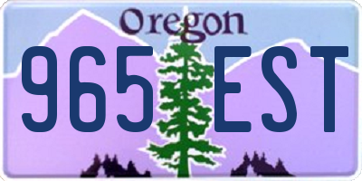 OR license plate 965EST