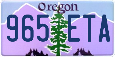 OR license plate 965ETA