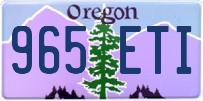 OR license plate 965ETI