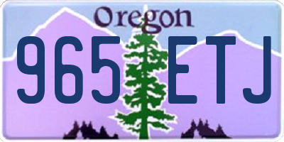 OR license plate 965ETJ