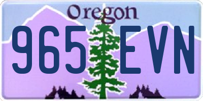 OR license plate 965EVN