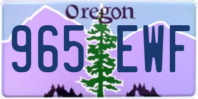 OR license plate 965EWF