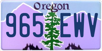 OR license plate 965EWV