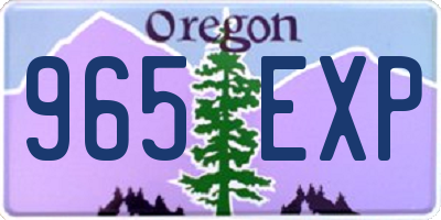 OR license plate 965EXP