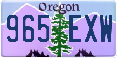 OR license plate 965EXW