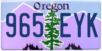 OR license plate 965EYK
