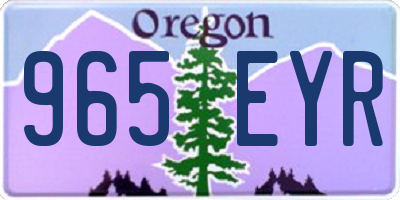 OR license plate 965EYR