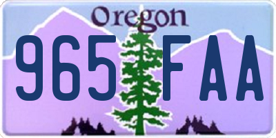OR license plate 965FAA