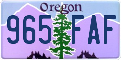 OR license plate 965FAF