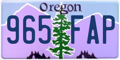 OR license plate 965FAP
