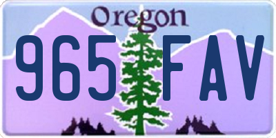 OR license plate 965FAV