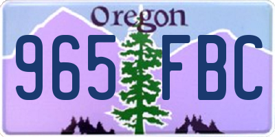 OR license plate 965FBC