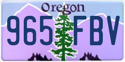OR license plate 965FBV