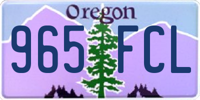 OR license plate 965FCL