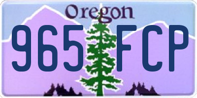 OR license plate 965FCP