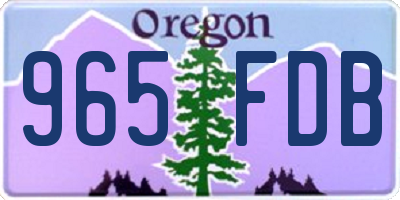 OR license plate 965FDB