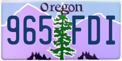 OR license plate 965FDI