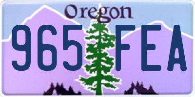 OR license plate 965FEA