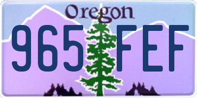 OR license plate 965FEF
