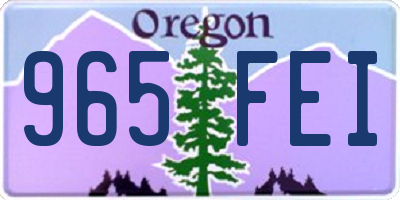 OR license plate 965FEI