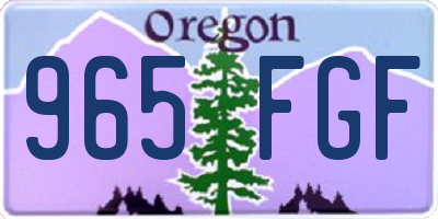 OR license plate 965FGF