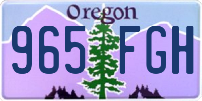 OR license plate 965FGH