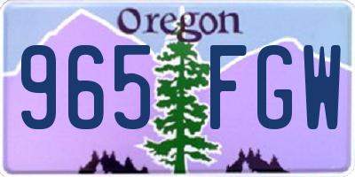OR license plate 965FGW