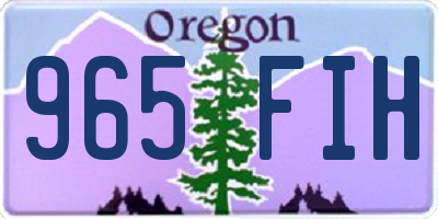 OR license plate 965FIH