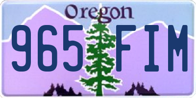 OR license plate 965FIM