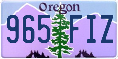 OR license plate 965FIZ