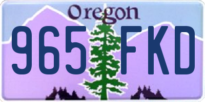 OR license plate 965FKD